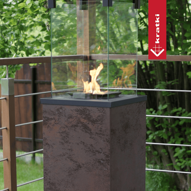 Terrassenheizer Patio Quarzsinter Oxide Nero automatische Steuerung 8,2kW