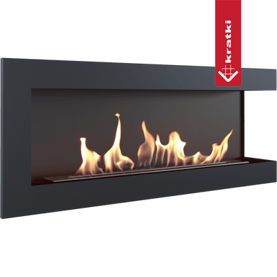Wandkamin Bioethanol DELTA 1200 TÜV rechts Deko Steine Set