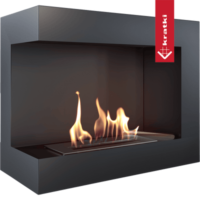 Wandkamin Bioethanol DELTA TÜV 600 links Deko Steine Set