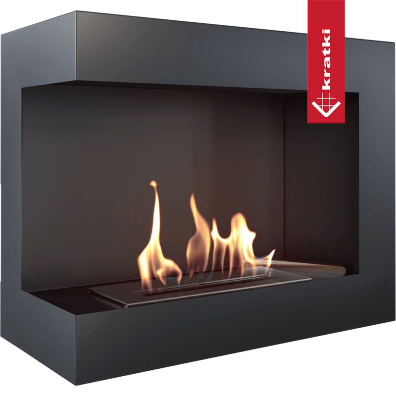 Wandkamin Bioethanol DELTA TÜV 600 links Deko Steine Set
