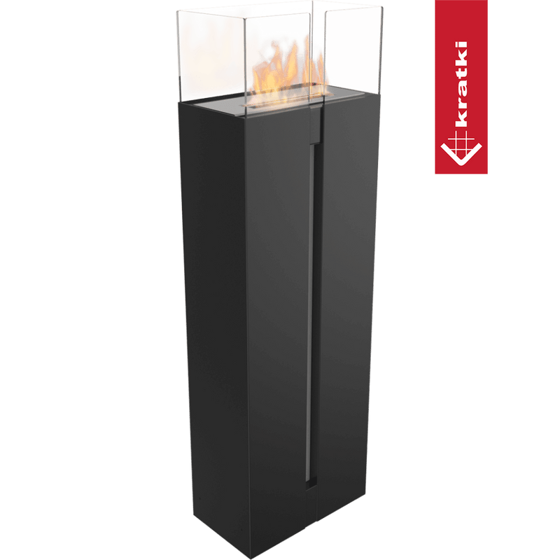 Bioethanol Kamin Freistehend  ROMEO schwarz TÜV Zubehörset