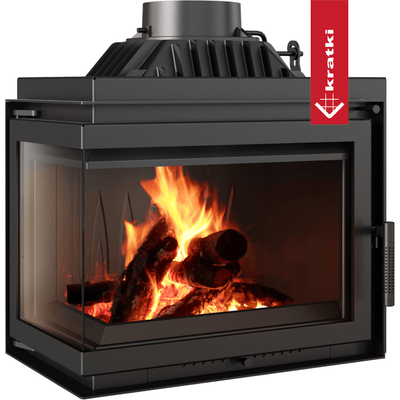 Kamineinsatz Gusseisen KRATKI SIMPLE links 8 kW Ø 200 Set