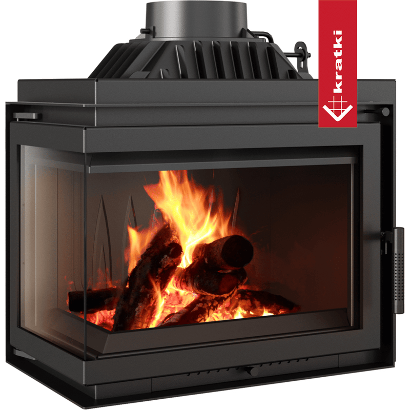 Kamineinsatz Gusseisen KRATKI SIMPLE links 8 kW Ø 200 Set