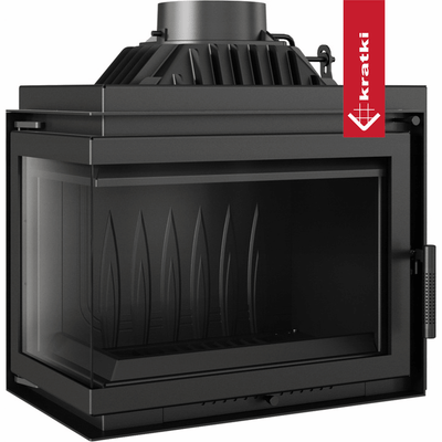 Kamineinsatz Gusseisen KRATKI SIMPLE links 8 kW Ø 200 Einbausatz 1