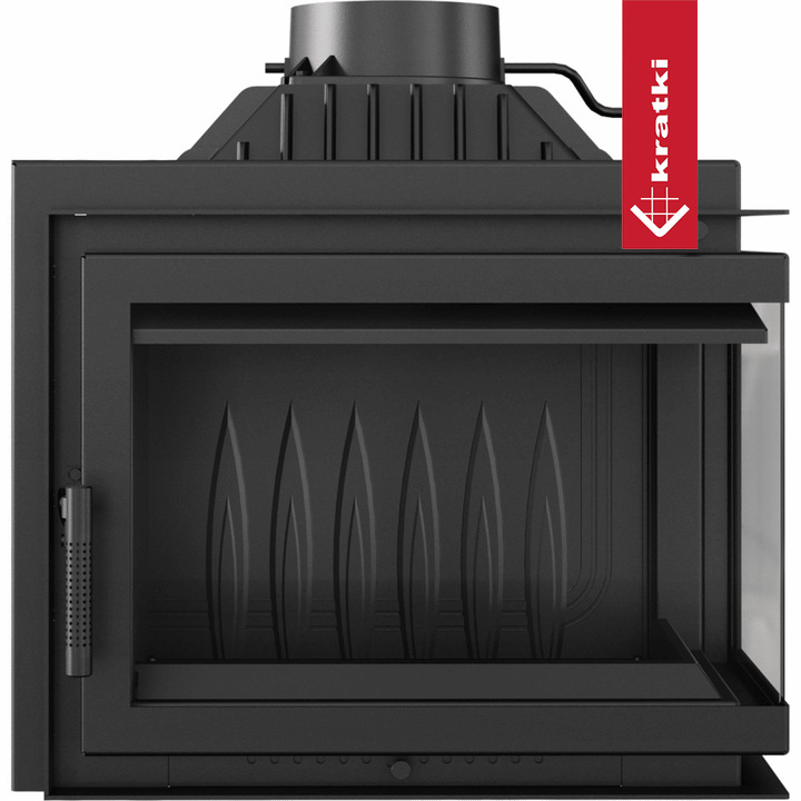 Kamineinsatz Gusseisen KRATKI SIMPLE rechts 8 kW Ø 200 Einbausatz 2